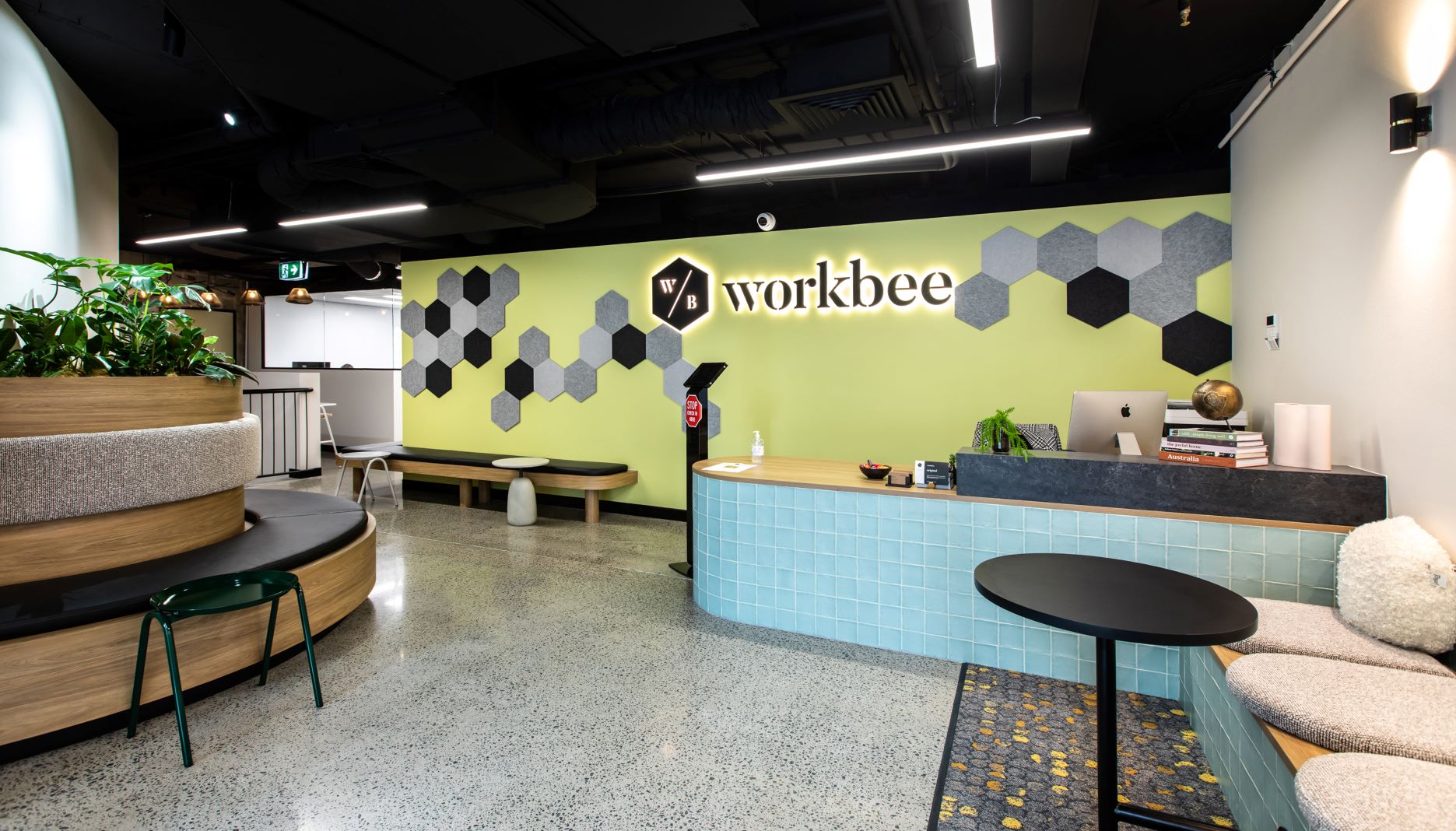 Custom workstations in WorkBee office fit-out Sydney by ABACORP construction company